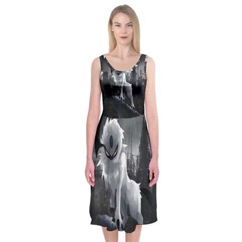 Wolf Midi Sleeveless Dress from ArtsNow.com