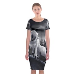 Classic Short Sleeve Midi Dress Front Classic Short Sleeve Midi Dress Front
