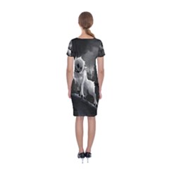Classic Short Sleeve Midi Dress Back Classic Short Sleeve Midi Dress Back
