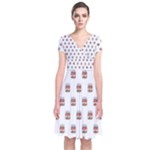 Image Short Sleeve Front Wrap Dress