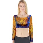 Abstract Paintings Long Sleeve Crop Top (Tight Fit)