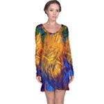 Abstract Paintings Long Sleeve Nightdress
