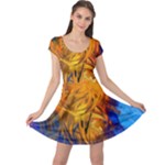 Abstract Paintings Cap Sleeve Dress