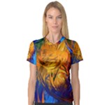 Abstract Paintings Women s V-Neck Sport Mesh Tee