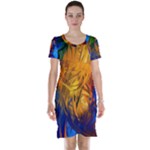 Abstract Paintings Short Sleeve Nightdress