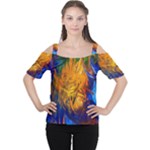 Abstract Paintings Women s Cutout Shoulder Tee