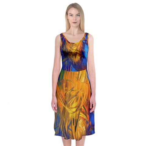 Abstract Paintings Midi Sleeveless Dress from ArtsNow.com