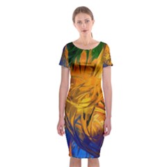 Classic Short Sleeve Midi Dress Front Classic Short Sleeve Midi Dress Front