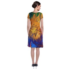 Short Sleeve Front Wrap Dress 
