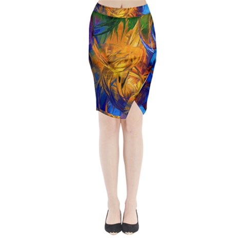 Abstract Paintings Midi Wrap Pencil Skirt from ArtsNow.com