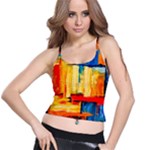 Abstrak Paint Spaghetti Strap Bra Top
