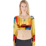 Abstrak Paint Long Sleeve Crop Top (Tight Fit)