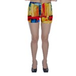 Abstrak Paint Skinny Shorts