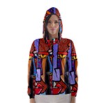 Art Painting Pop Design Stars Hooded Wind Breaker (Women)