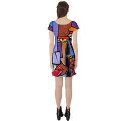 Short Sleeve Skater Dress Back Short Sleeve Skater Dress Back