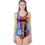 Art Painting Pop Design Stars One Piece Swimsuit