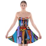 Art Painting Pop Design Stars Strapless Bra Top Dress