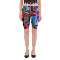 Art Painting Pop Design Stars Yoga Cropped Leggings from ArtsNow.com