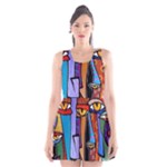 Art Painting Pop Design Stars Scoop Neck Skater Dress