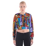 Art Painting Pop Design Stars Women s Cropped Sweatshirt