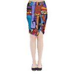 Art Painting Pop Design Stars Midi Wrap Pencil Skirt