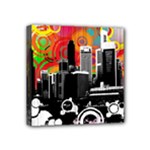 City Town Mini Canvas 4  x 4  (Stretched)