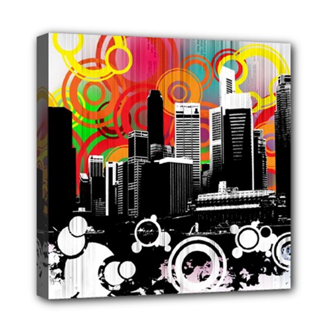 City Town Mini Canvas 8  x 8  (Stretched) from ArtsNow.com