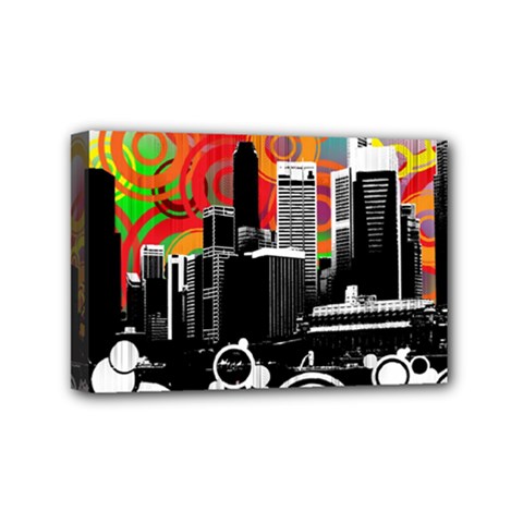 City Town Mini Canvas 6  x 4  (Stretched) from ArtsNow.com