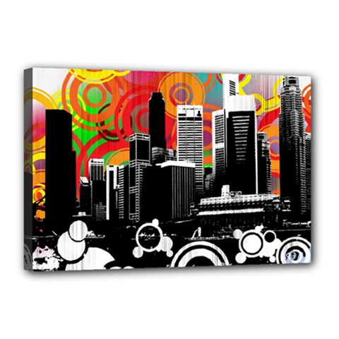 City Town Canvas 18  x 12  (Stretched) from ArtsNow.com
