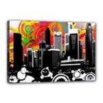 City Town Canvas 18  x 12  (Stretched)