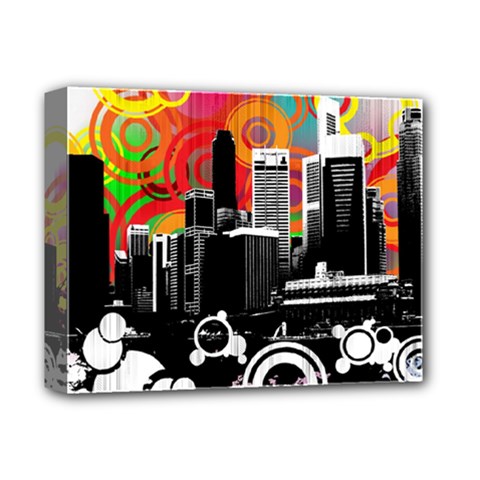 City Town Deluxe Canvas 14  x 11  (Stretched) from ArtsNow.com