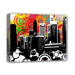 City Town Deluxe Canvas 14  x 11  (Stretched)