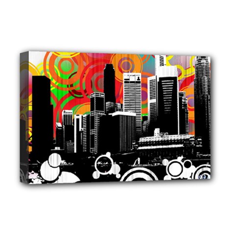 City Town Deluxe Canvas 18  x 12  (Stretched) from ArtsNow.com