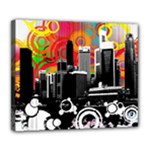 City Town Deluxe Canvas 24  x 20  (Stretched)