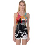 City Town One Piece Boyleg Swimsuit