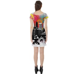 Short Sleeve Skater Dress Back Short Sleeve Skater Dress Back