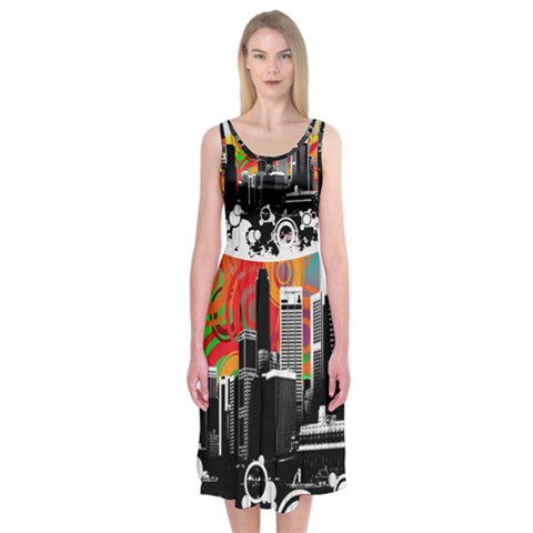 City Town Midi Sleeveless Dress from ArtsNow.com