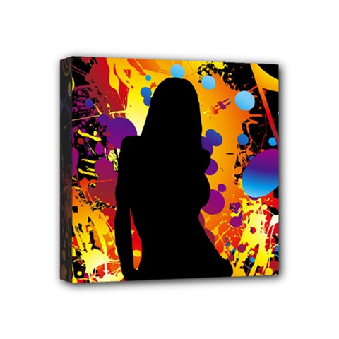 Clap Girl Mini Canvas 4  x 4  (Stretched) from ArtsNow.com