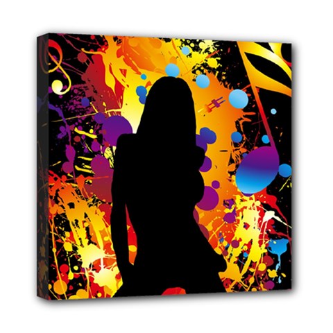 Clap Girl Mini Canvas 8  x 8  (Stretched) from ArtsNow.com