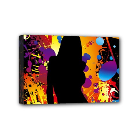 Clap Girl Mini Canvas 6  x 4  (Stretched) from ArtsNow.com