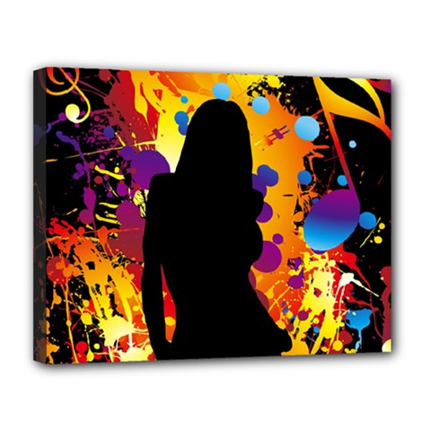 Clap Girl Canvas 14  x 11  (Stretched) from ArtsNow.com