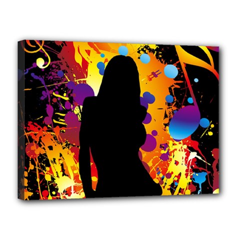 Clap Girl Canvas 16  x 12  (Stretched) from ArtsNow.com
