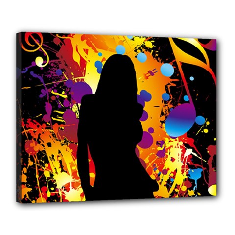 Clap Girl Canvas 20  x 16  (Stretched) from ArtsNow.com