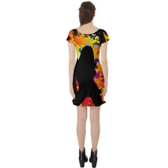 Short Sleeve Skater Dress Back Short Sleeve Skater Dress Back