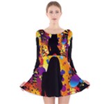 Clap Girl Long Sleeve Velvet Skater Dress