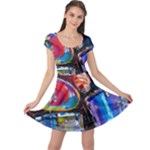 Dram Abstrak Cap Sleeve Dress