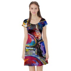 Short Sleeve Skater Dress Front Short Sleeve Skater Dress Front