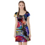 Dram Abstrak Short Sleeve Skater Dress