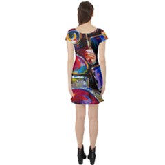 Short Sleeve Skater Dress Back Short Sleeve Skater Dress Back
