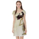 Gunungan Wayang Wallpaper Short Sleeve Skater Dress